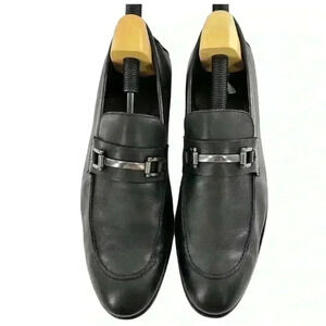 Saks fifth Avenue Red mens dress shoes size 12 black leather horsebit loafers